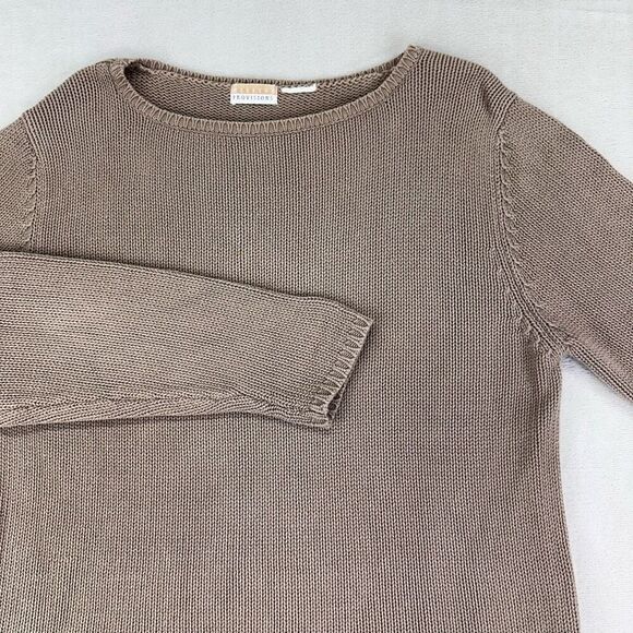 Vintage Sweater Womens M-L Brown Weekend Provisions Lagenlook Cotton Heavy‎ Knit - Picture 3 of 8